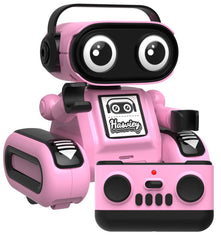 Hasviey pink robot toy front view with LED eyes for expressive play