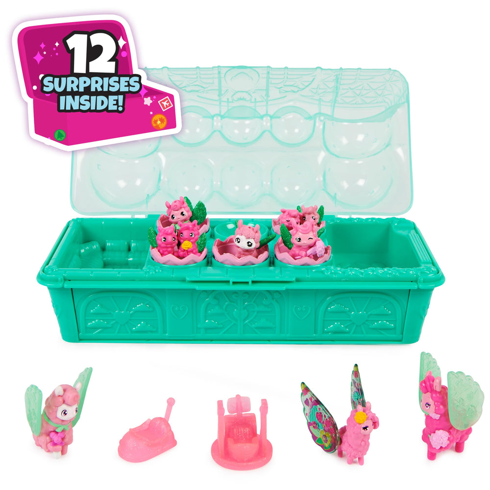 Carton lid reveal uncovers a hidden backdrop for park scene setups.