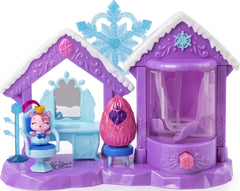 Hatchimals Glitter Salon Playset with glitterizer for sparkling character transformations.