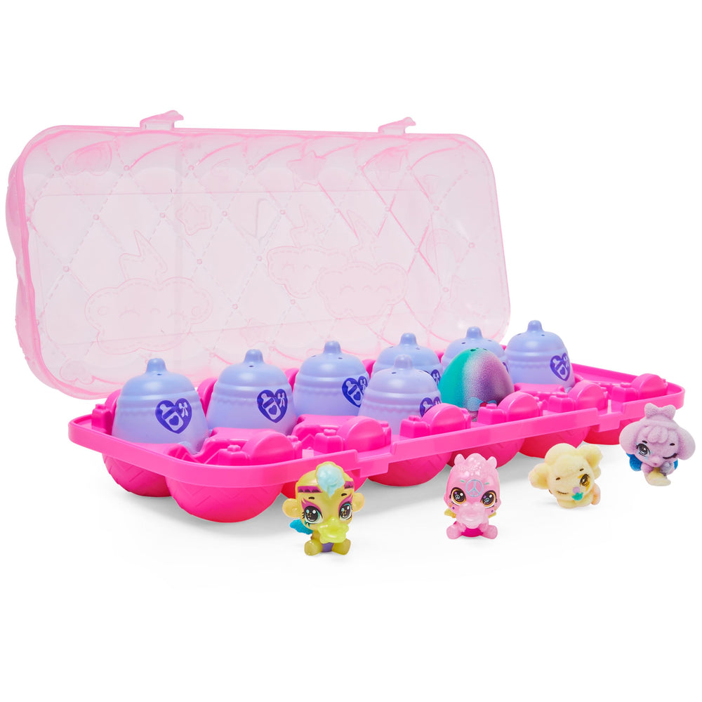 Hatchimals Shimmer Babies 12-Pack carton top view; ideal for gifting and imaginative play