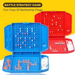 Haugboag Sea Battle boards with ships, ideal for two-player strategy sessions.