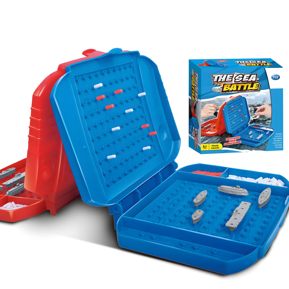 Haugboag Sea Battle board game box front, ready for family game night.