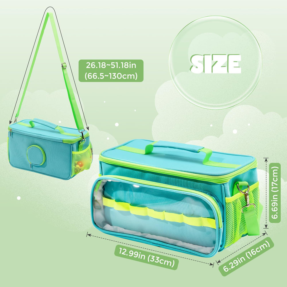 Hautton AquaBlue case with detachable shoulder strap enables hands-free transport.