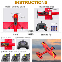 HAWK'S WORK kid-friendly red RC glider for outdoor practice.