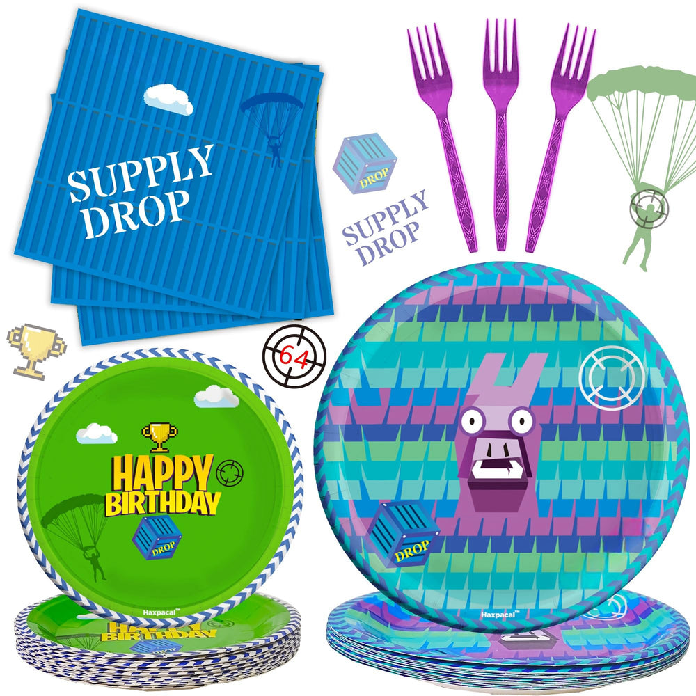 Haxpacal video games 9-inch plates for a vibrant party setup