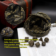 Haxtec Antique Bronze Dragon Statue decor with intricate scales for home display.