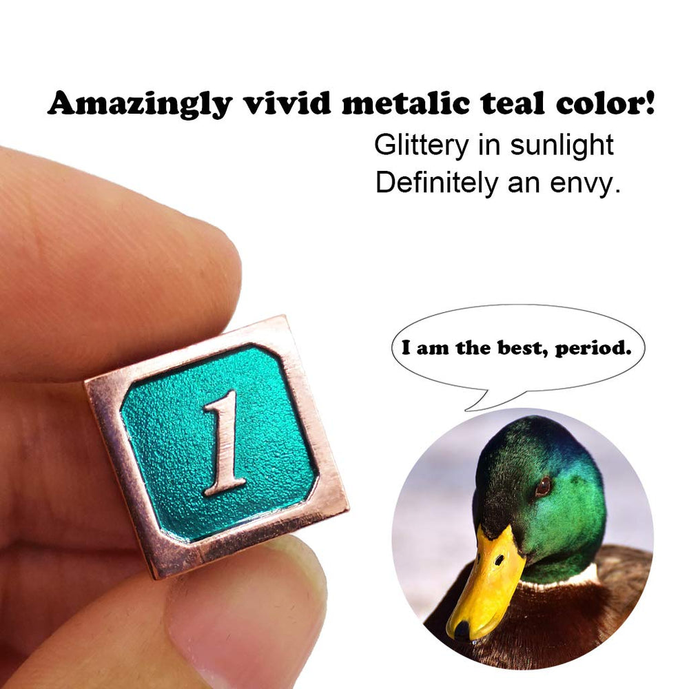 Haxtec DND D100 copper-teal die with detailed engraving