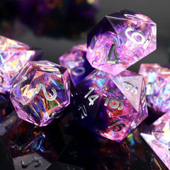 Purple resin dice with smooth finish suitable for immersive gameplay