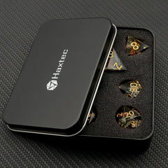 Haxtec sharp-edge resin D4 dice for quick outcome reads.