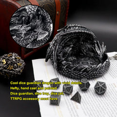 Haxtec DND metal dice set includes seven polished dice for tabletop adventures.