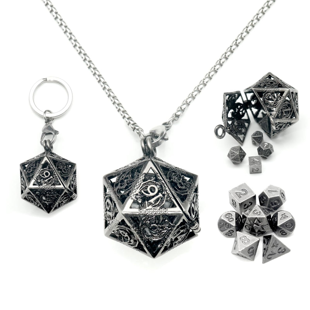 Haxtec mini DND dice with necklace case for portable tabletop sessions
