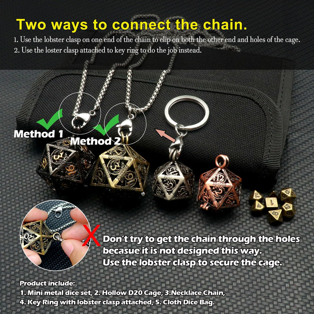 Haxtec portable seven-piece DND dice kit for travel games