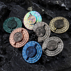 Haxtec dragon-themed spinner dice ready for D&D adventures