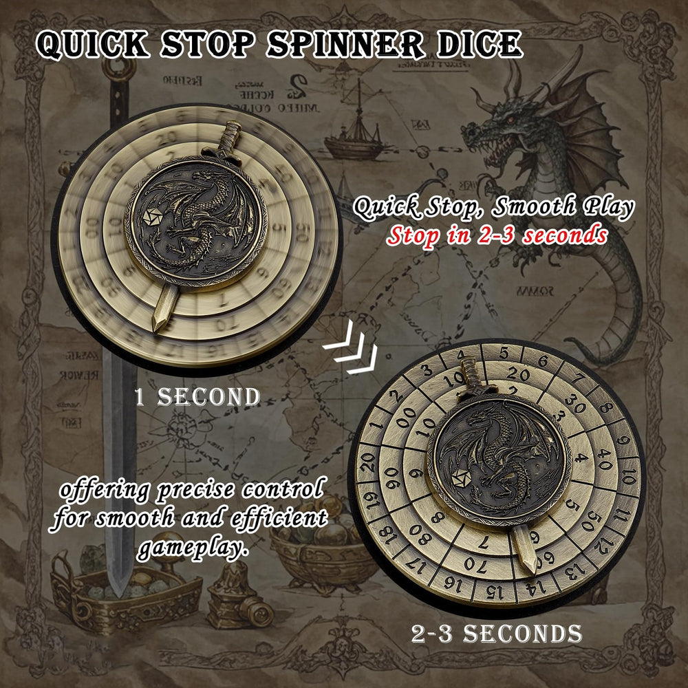 Haxtec spinner-dice-metal-d4-d20 in action view for precise rolls.