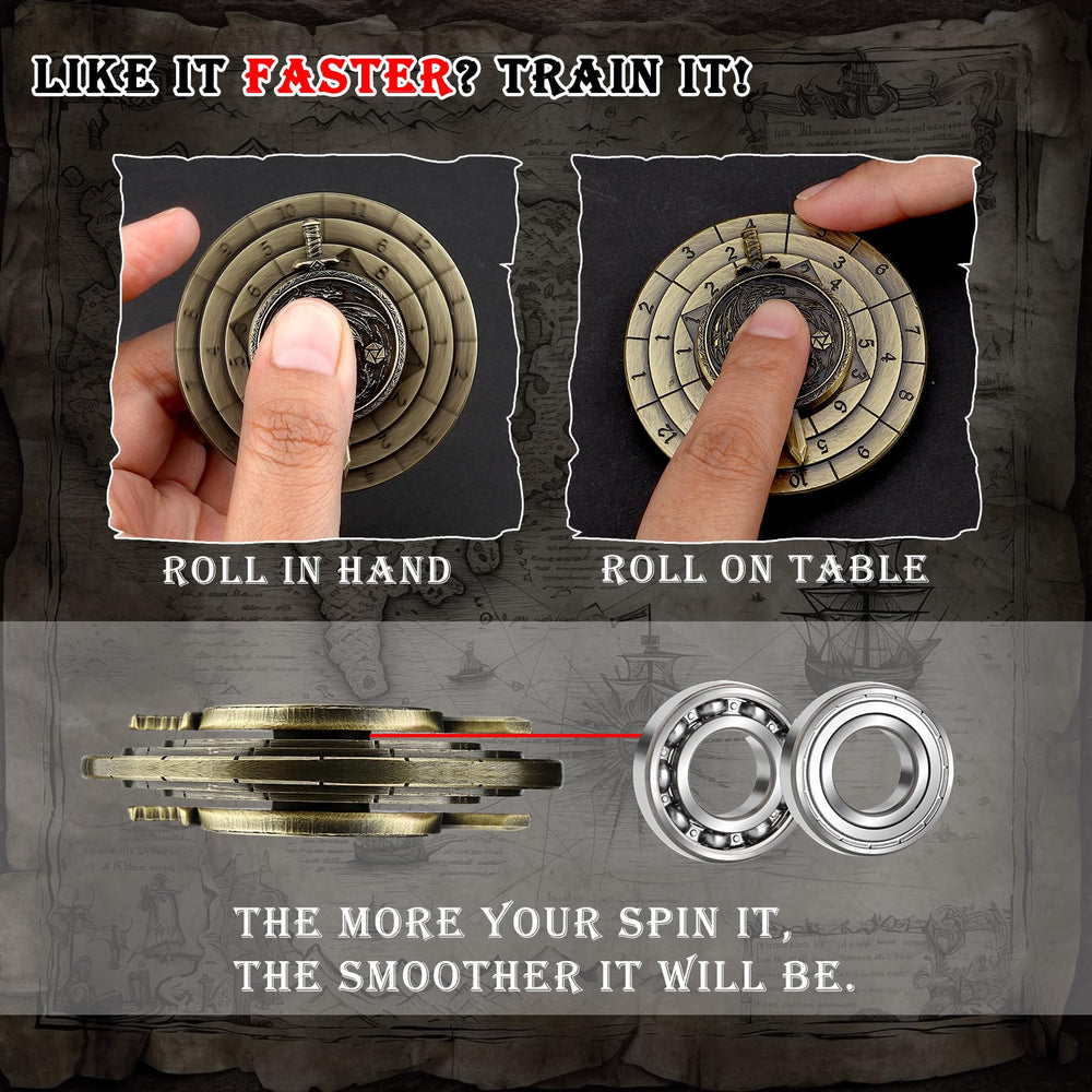 Haxtec spinner-dice-spin-action-closeup demonstrates smooth rotation.