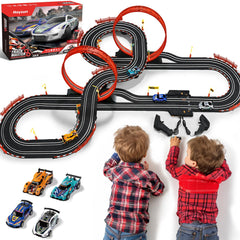 Hayxun 30 ft dual race track ready for high-speed two-player racing.