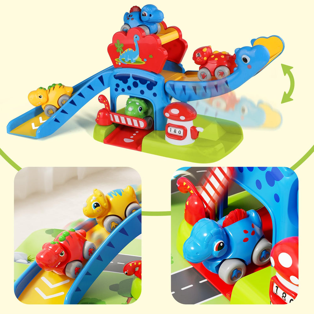 HAYXUN Dino Slide Set colorful push cars designed for easy grasp and active play