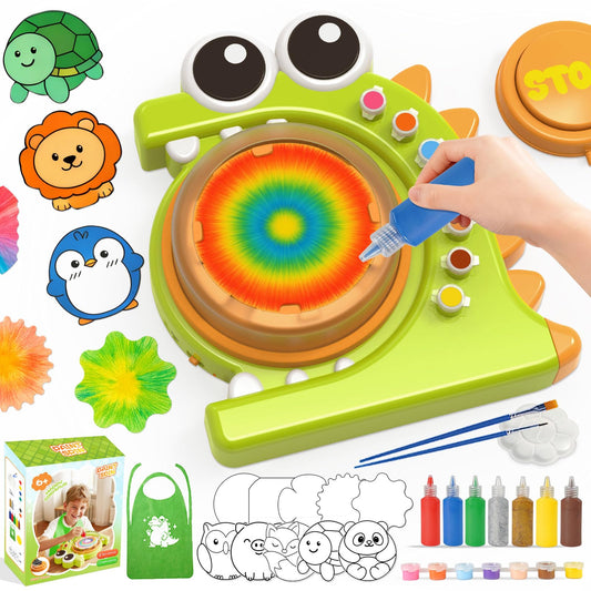 HAYXUN Dinosaur Spin Art Machine pattern cards for creative exploration