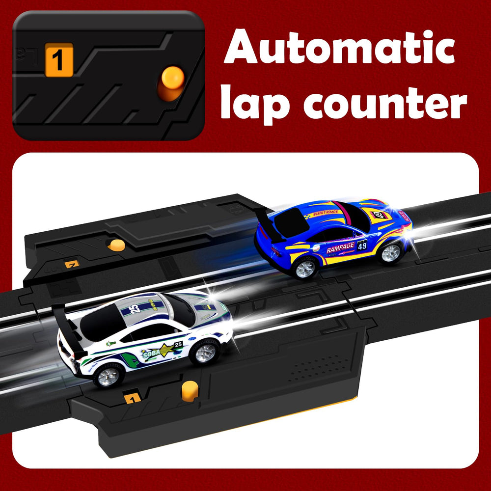 Hayxun dual-lane track overview showing versatile layouts for creativity.