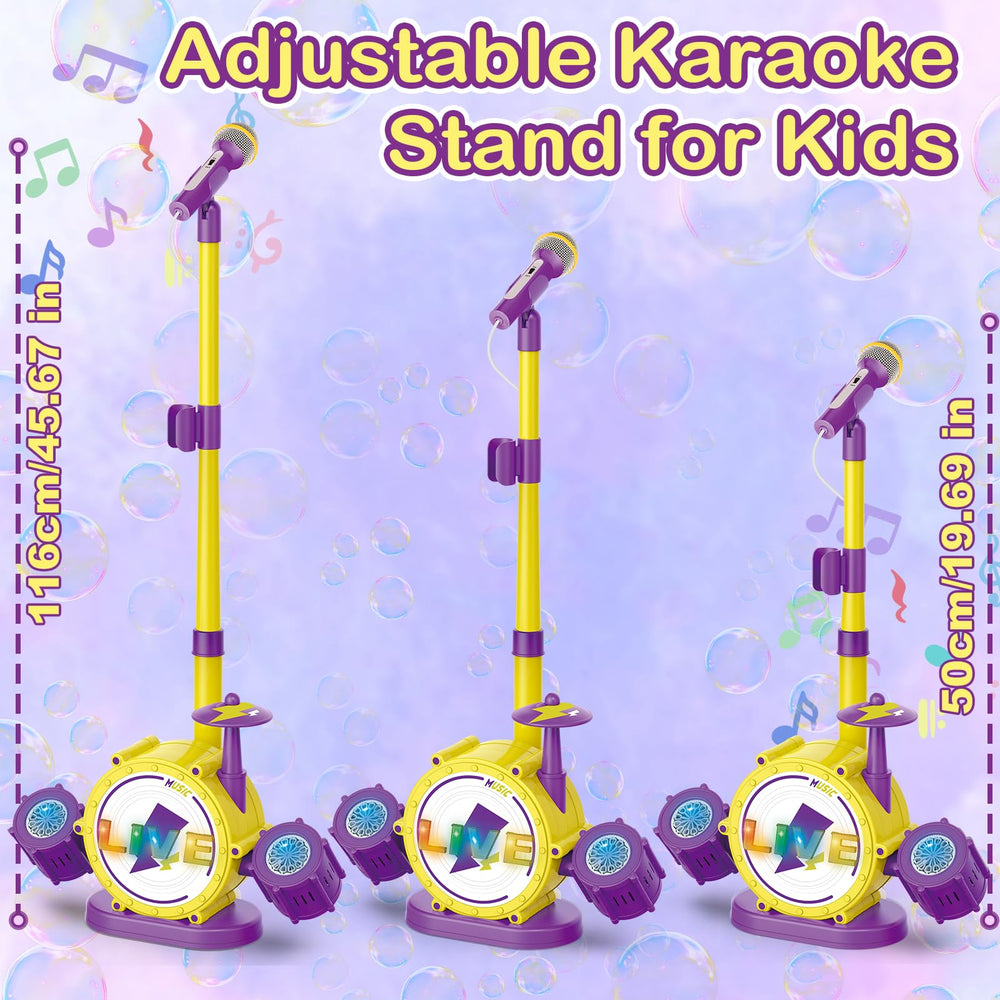 HayXUN kid-friendly microphone with LED lights for colorful stage vibes