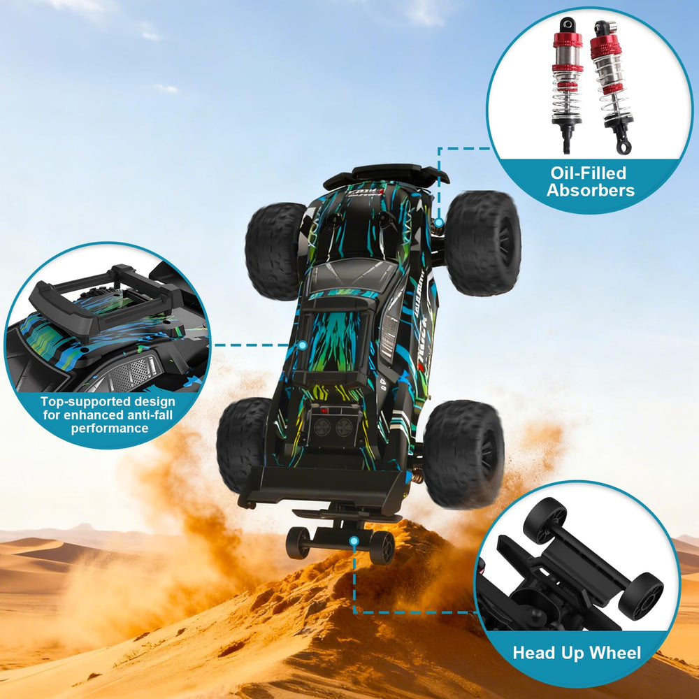 HayXUN oil-filled shocks absorb bumps for smoother landings.