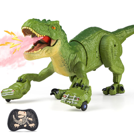 Hayxun remote-control Tyrannosaurus Rex toy in green for immersive indoor play.