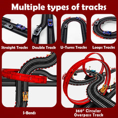 Hayxun slot car set with four cars for competitive play.