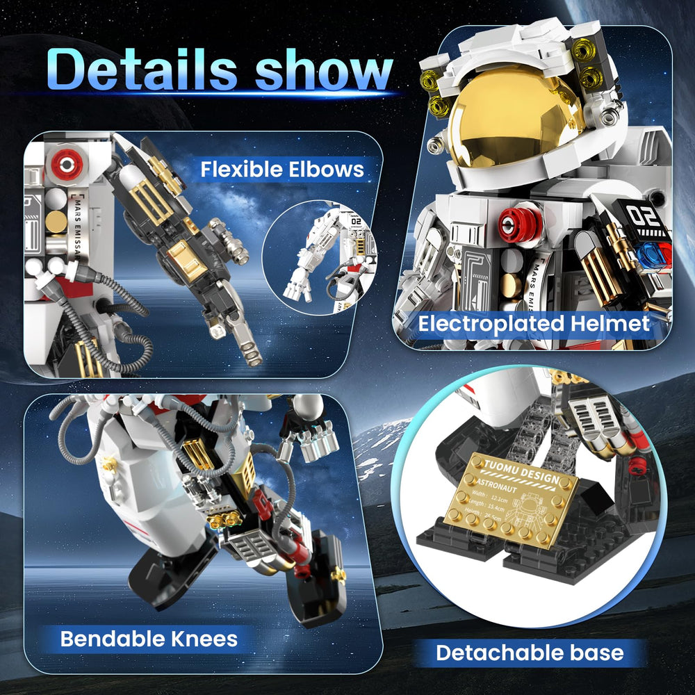 HBUDS Space Astronaut building set removable base enables versatile posing.
