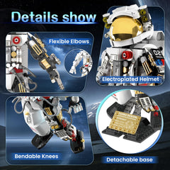 HBUDS Space Astronaut building set removable base enables versatile posing.