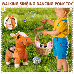 HCdoujoy brown pony realistic horse calls for pretend riding