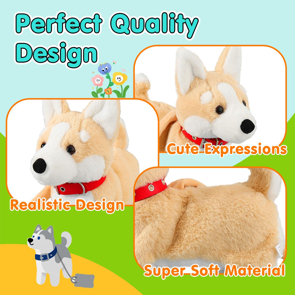 HCdoujoy Corgi plush toy made with soft materials for safe, gentle play.