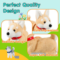 HCdoujoy Corgi plush toy made with soft materials for safe, gentle play.