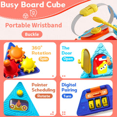 HCFJEH 22-in-1 busy board spinning toy supports tactile exploration and concentration.
