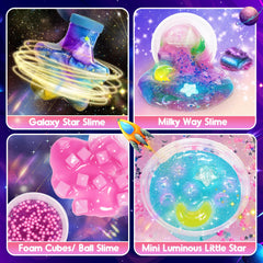 HCHILDHOOD activator powder and mixing spoons enable smooth slime creation.
