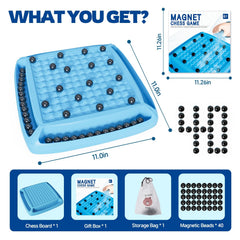 Hcusus magnet chess game pack with storage bag for easy transport.