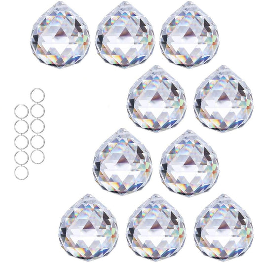 HDCRYSTALGIFTS 40mm crystal ball prism hanging with sunlight rainbows