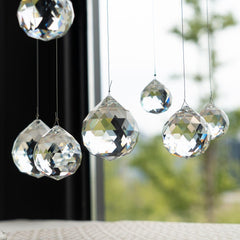 HDCRYSTALGIFTS 40mm crystal ball prism top hole for easy hanging