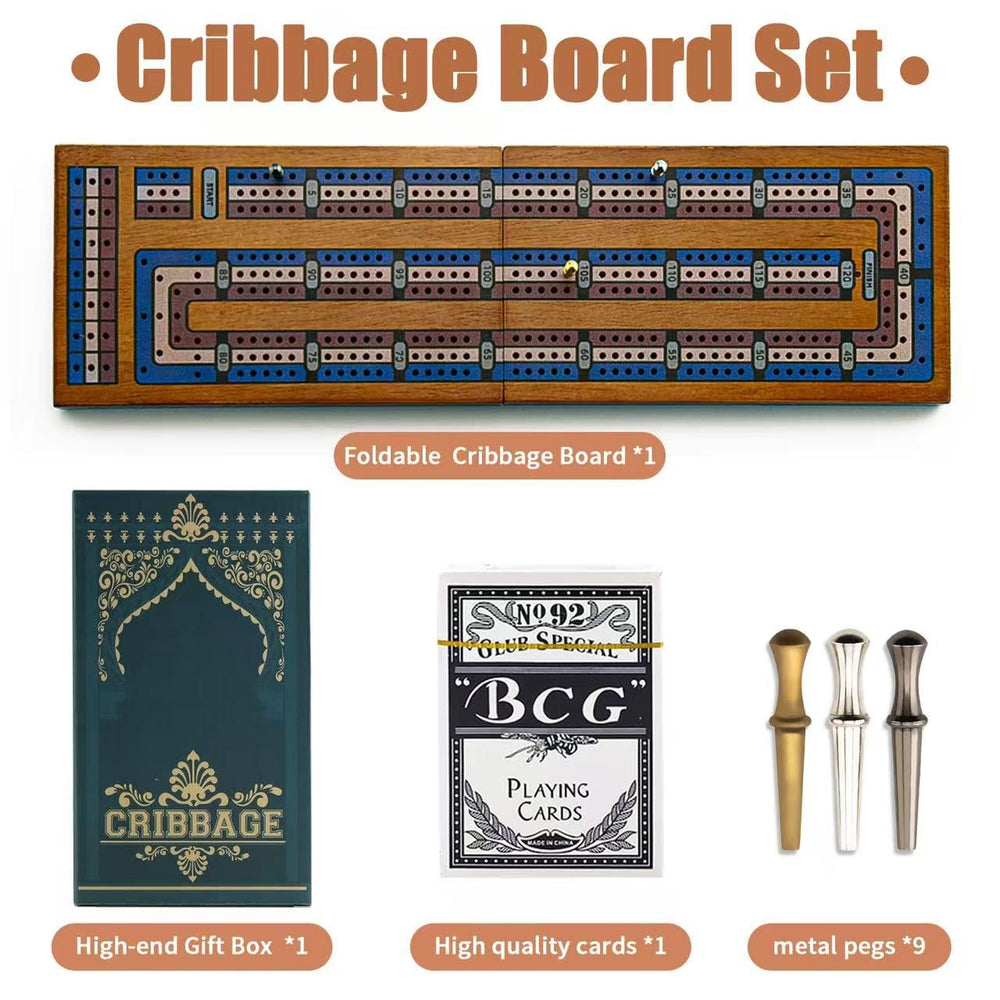Hdsahdok cribbage board with magnetic lock, foldable for portability