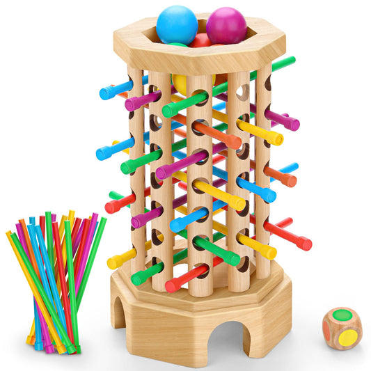 Hdsahdok Montessori wooden board game tower helps kids develop fine motor skills during play