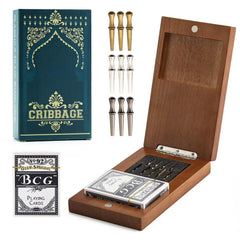 Hdsahdok wooden cribbage board with storage, travel-ready