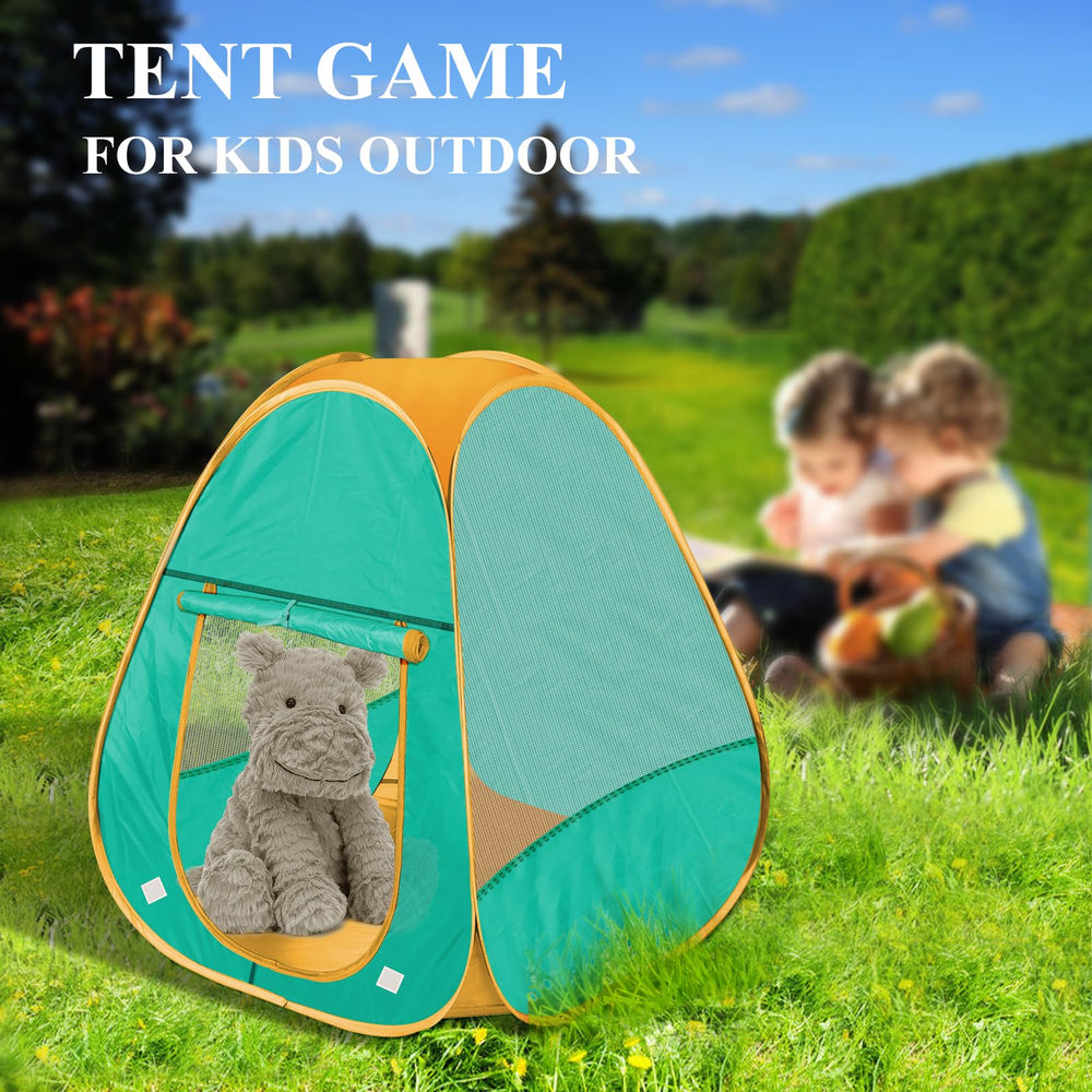 HDUAWHE pop-up castle tent open view showing spacious interior for 2–3 kids
