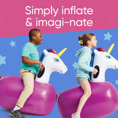 HearthSong Hop N Go unicorn bouncer side handle for secure jumping.
