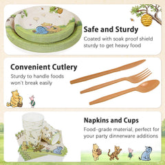 Heboland Winnie Pooh party set: 175 pieces simplify setup and cleanup.