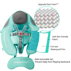 HECCEI Mambobaby Float removable canopy provides shade in sunny pools.