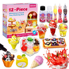 HECKLES 12-piece miniature food kit unbox for quick, creative pretend meals.