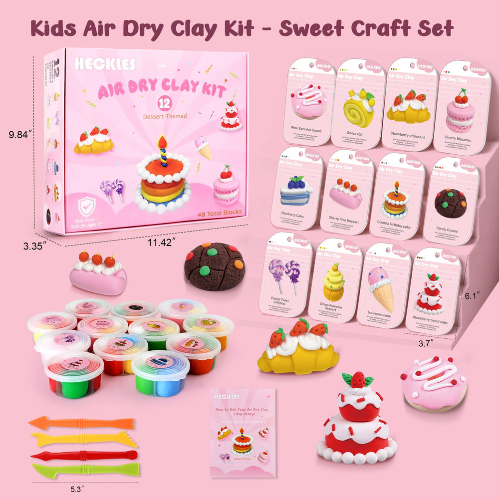 HECKLES Air Dry Clay Kit gift-ready set for budding bakers