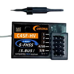 HeelAooRC Corona C4SF 2.4G HV receiver with compact waterproof housing for RC models.