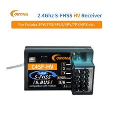 HeelAooRC Corona C4SF showing S.BUS expansion on the fourth channel for versatile servo setups.