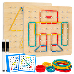 HEELWIRE 2Pack Wooden Geoboard with nails for shape building and spatial thinking