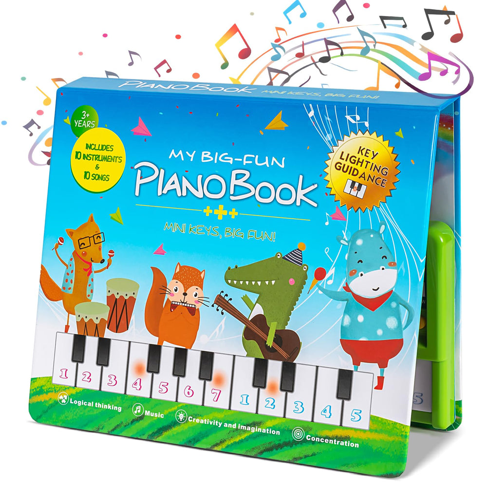HEEPUEW toddler piano keyboard with book front view for early music learning